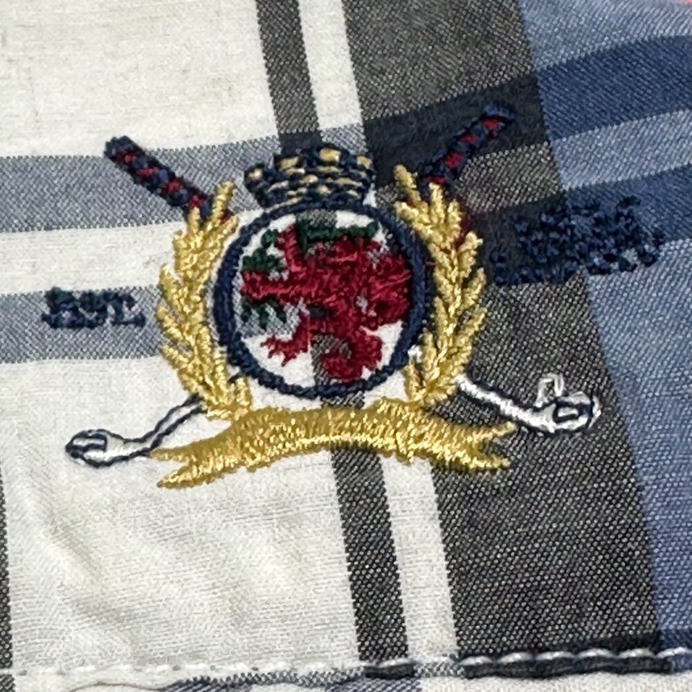 Tommy Hilfiger Mens Madras Golf Shorts 34 Cotton Embroidered Crest Bermuda - Picture 5 of 9